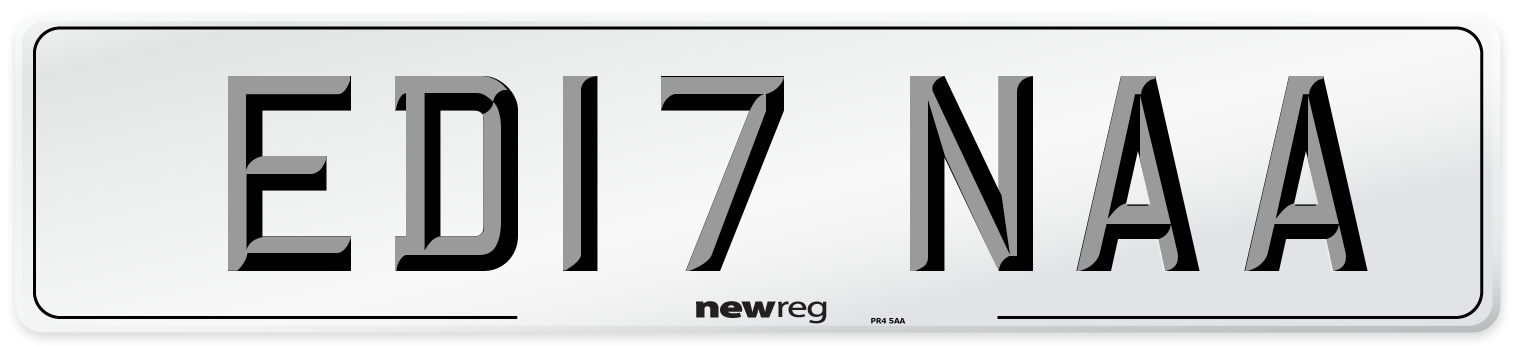 ED17 NAA Number Plate from New Reg